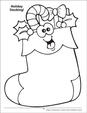 holiday stocking holidays and celebrations coloring page