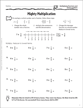 Mighty Multiplication (Fractions & Whole Numbers) | Printable ...