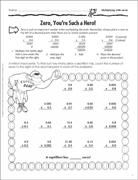 Multiplication With Zeros Worksheets Worksheets For Kindergarten