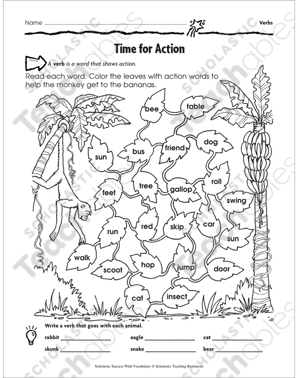 action verbs grade 1 collection printable differentiation collections