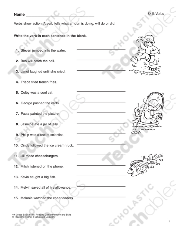 action verbs grade 2 collection printable differentiation collections