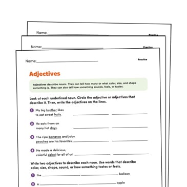 adjectives worksheets grade 3