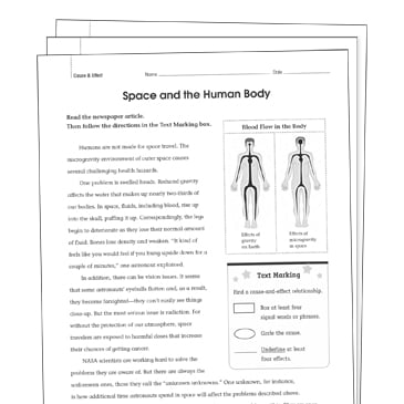Cause And Effect Grade 5 Collection Printable Differentiation Collections