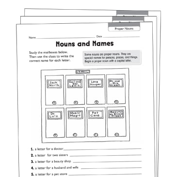 common and proper nouns grade 2 collection printable differentiation collections