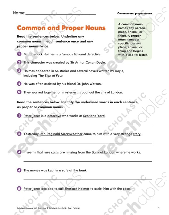 Common And Proper Nouns Grade 3 Collection Printable Differentiation Collections