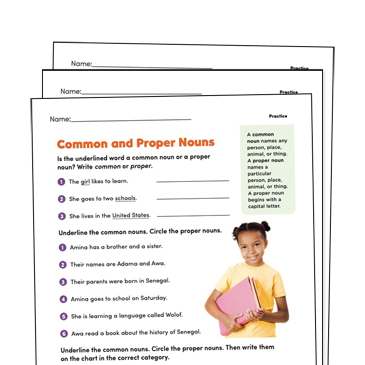 common and proper nouns grade 3 collection printable differentiation collections