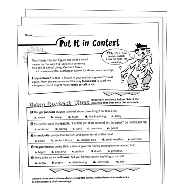 download 4th grade vocabulary worksheets