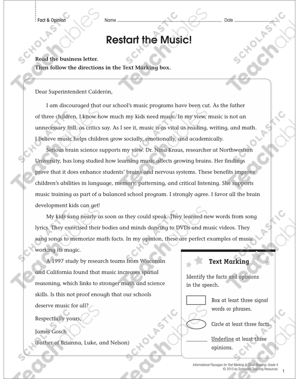 Fact And Opinion Grade 5 Collection Printable Differentiation Collections