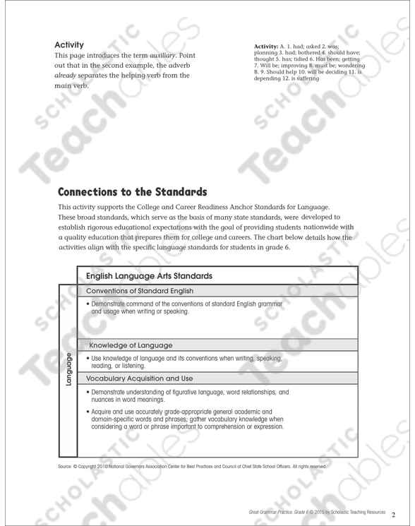 Helping and Linking Verbs Grade 5 Collection | Printable Leveled