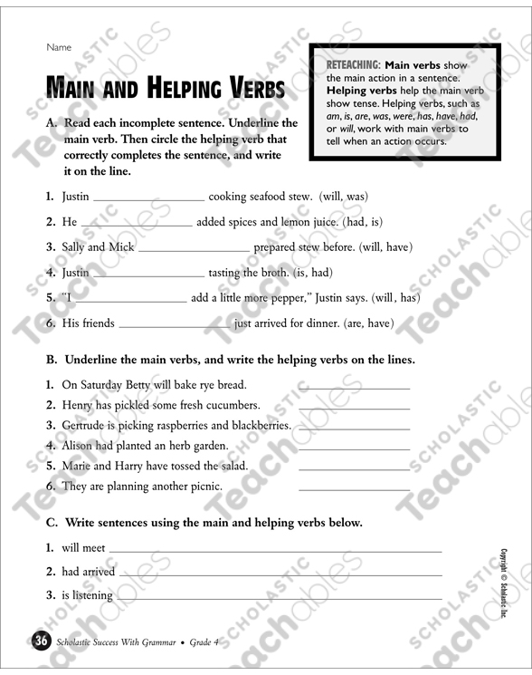Linking Verbs Grade 5 Collection | Printable Leveled Learning Collections