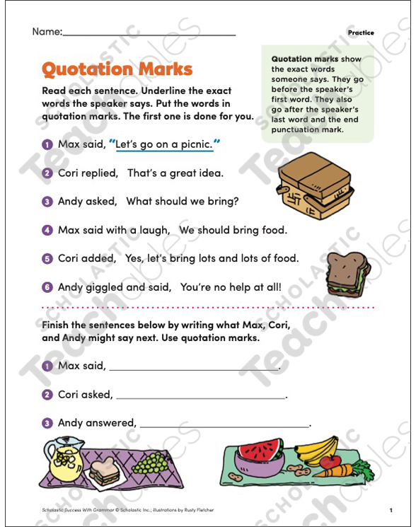 quotation marks grade 2 collection printable differentiation collections