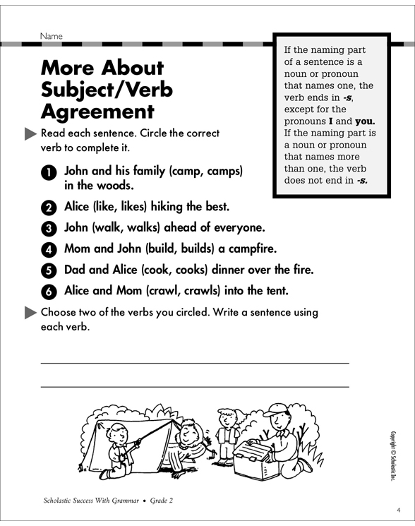 Subject Verb Agreement Worksheets Grade 5
