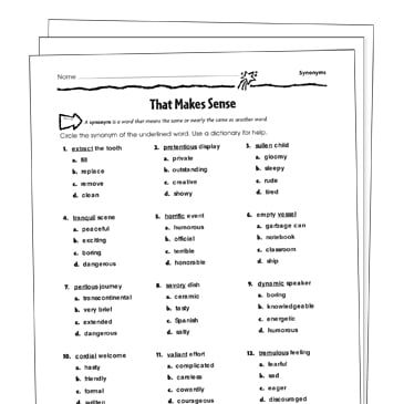 synonyms grade 5 collection printable differentiation collections
