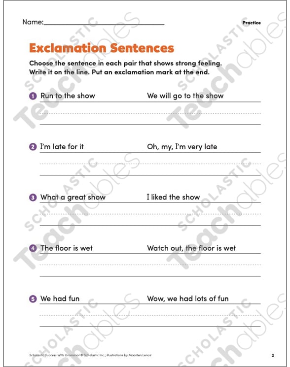 Types Of Sentences Grade 1 Collection Printable Leveled Learning