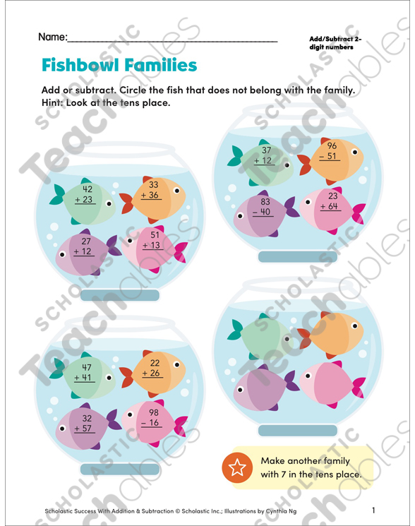 Subtracting 2 Digits Grade 1 Collection Printable Leveled