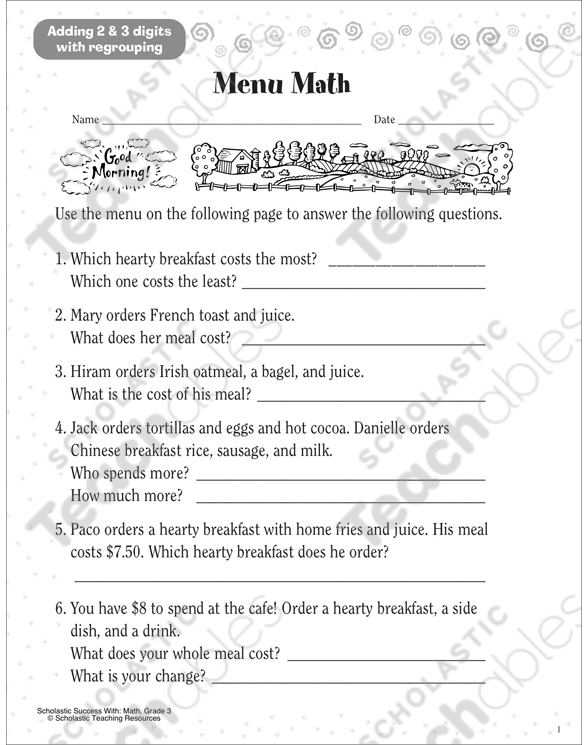 1St Grade Math A Dish On And Subtract 2 Digit - Talk Food ...