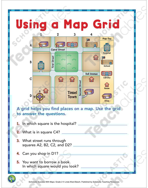 Map Worksheet For Grade 3 Map Skills Grade 3 Collection | Printable Differentiation Collections