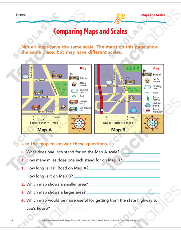 Map Skills Grade 3 Collection | Printable Differentiation ...