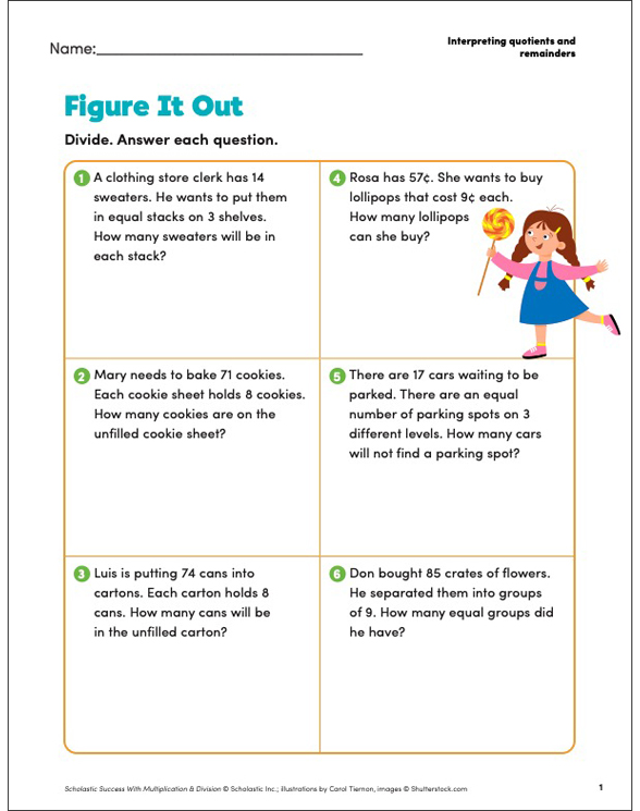 Division Story Problems Grade 3 Collection | Printable Leveled Learning ...