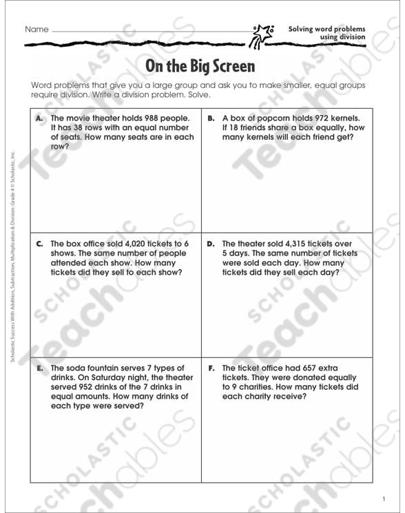 Division Story Problems Grade 3 Collection | Printable Leveled Learning