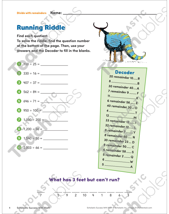 2- and 3-Digit Division Grade 3 Collection | Printable ...