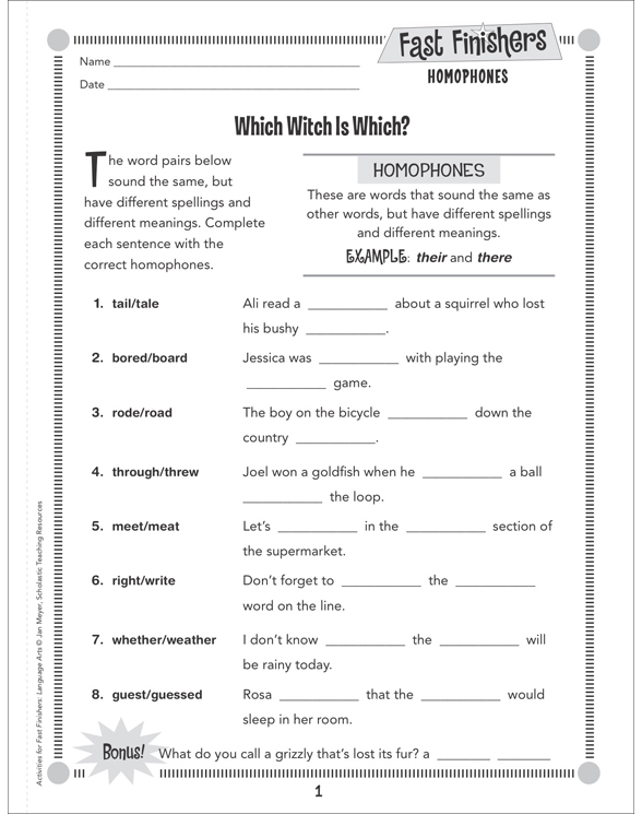 Homophones Grade 2 Collection | Printable Leveled Learning Collections