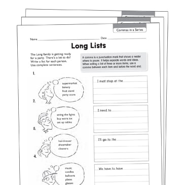 Commas Grade 1 Collection | Printable Differentiation Collections