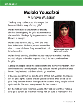 Malala Yousafzai: A Brave Mission