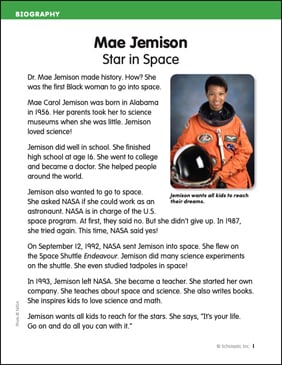 Mae Jemison: Star in Space