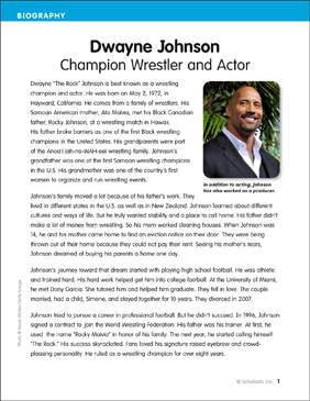 Dwayne Johnson: Champion Wrestler and Actor