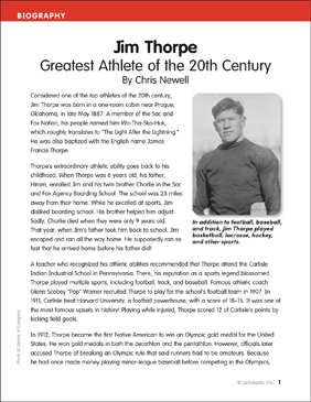 Jim Thorpe: Greatest Athlete of the 20th Century