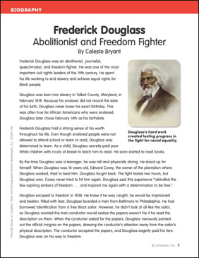 frederick douglass reading comprehension pdf