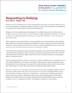 Image of Responding to Bullying Printable