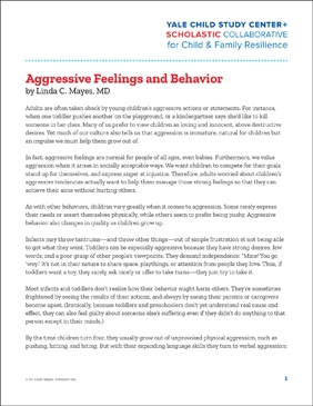 Image of Aggressive Feelings and Behavior printable