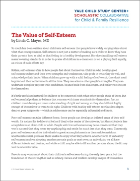 Image of The Value of Self-Esteem printable