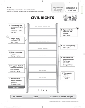 Civil Rights Content Area Word Ladder