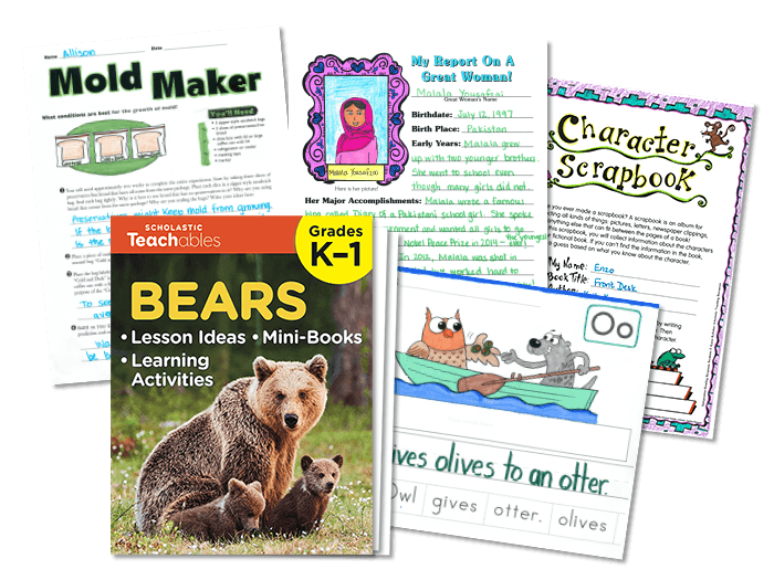 Image of science, writing, early learning, and math printables