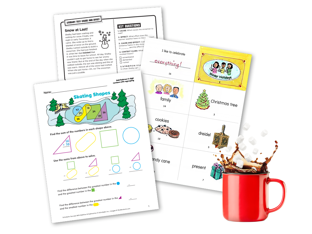 Image of science, writing, early learning, and math printables