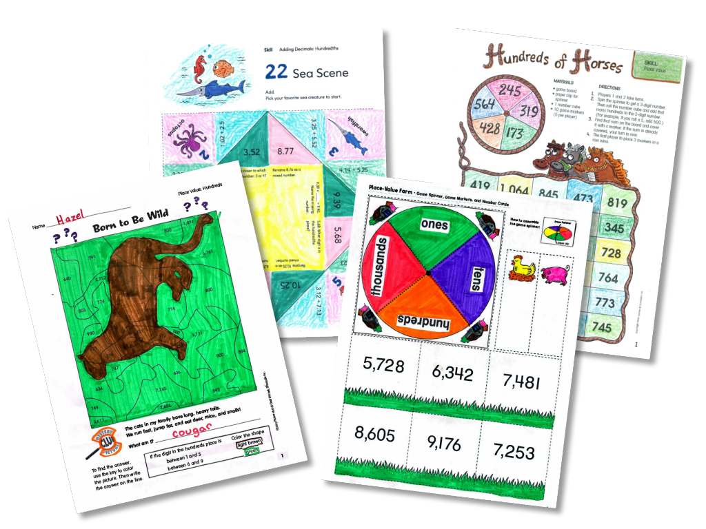 Image of place value math worksheets
