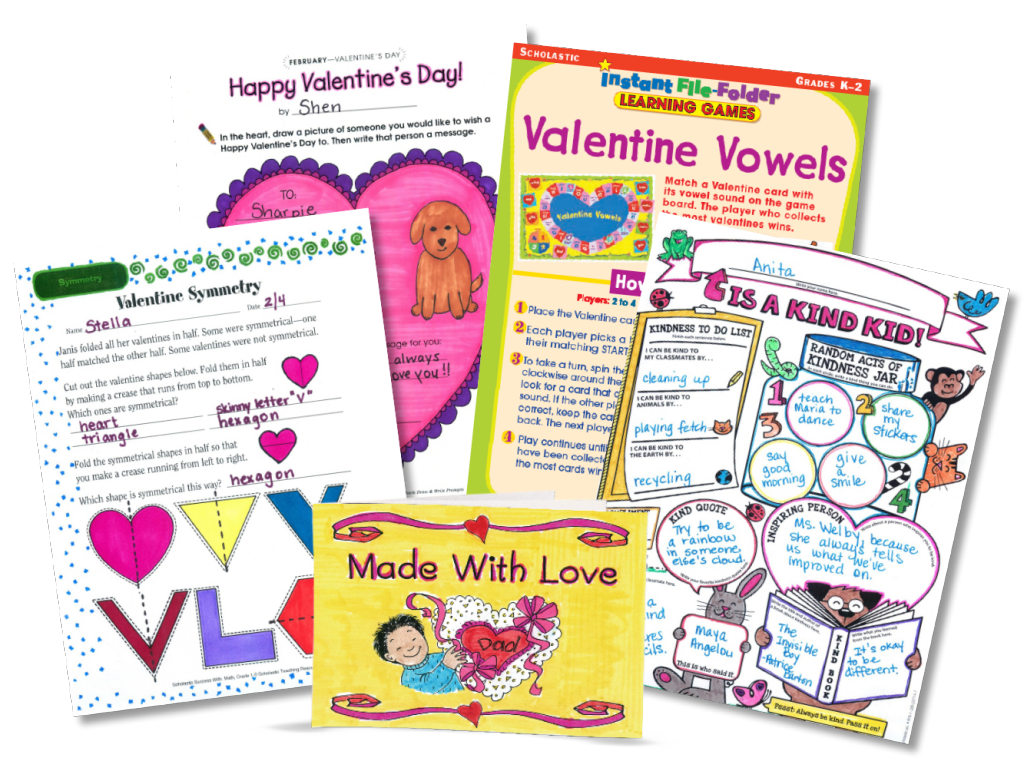 Image of printables related to Valentine's Day and kindness