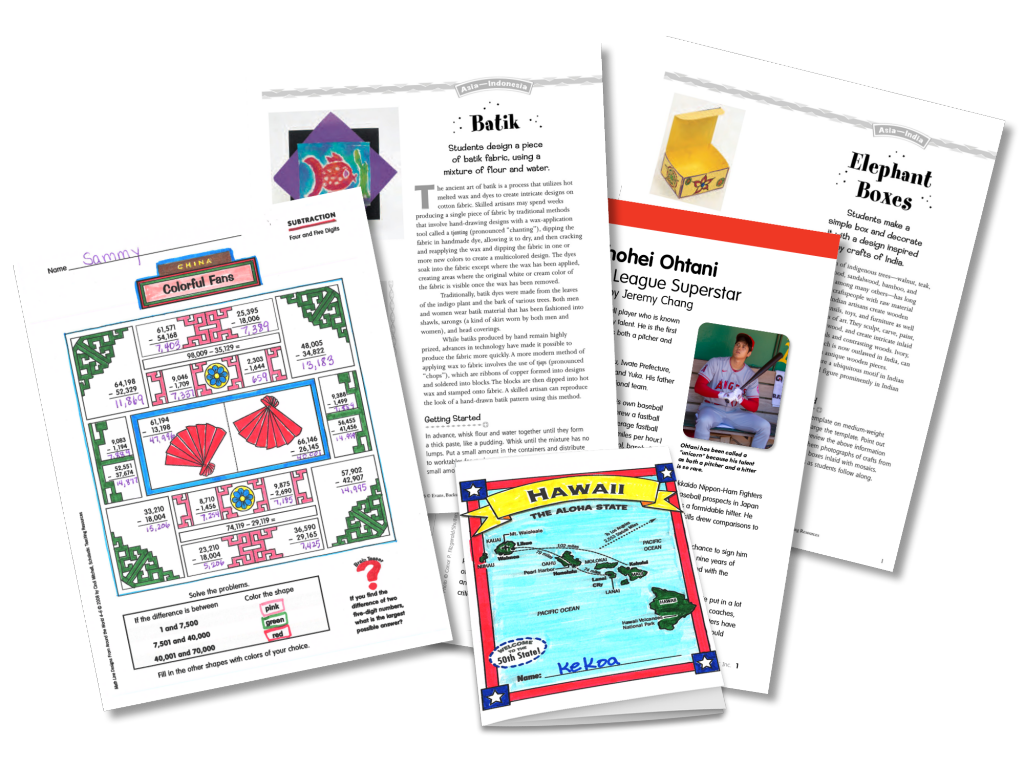 Image of printable worksheets, units, and texts about Earth Day and conservation